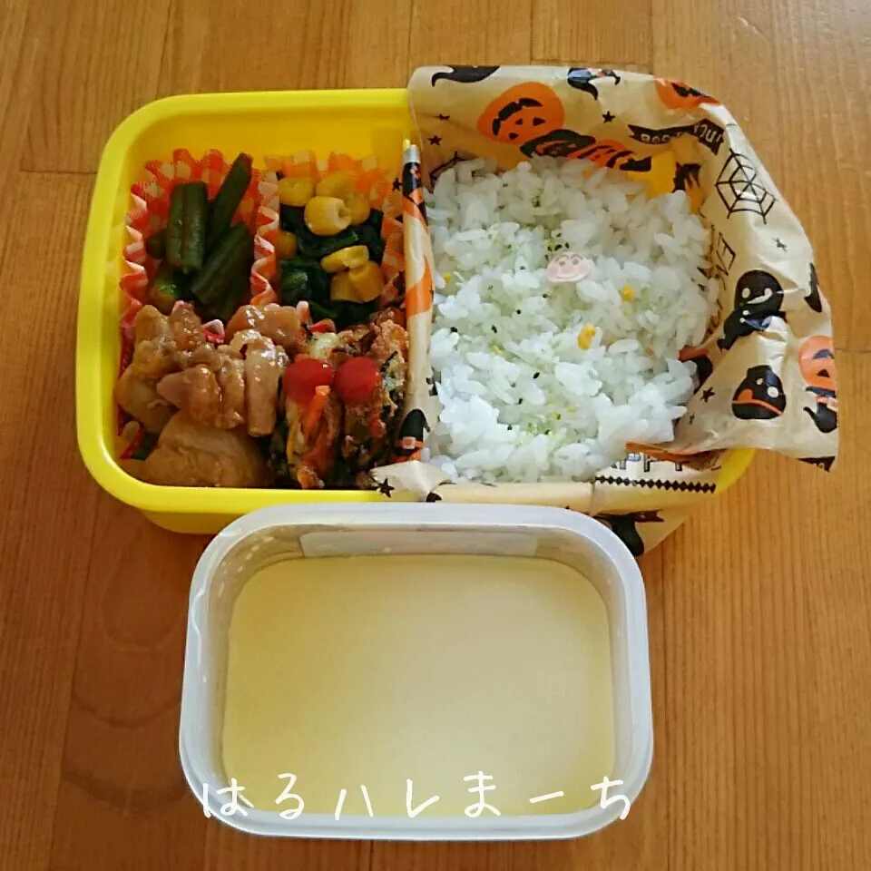 Snapdishの料理写真:年少さんお弁当☆68日目☆手前の容器は何？|桂華-kei-さん