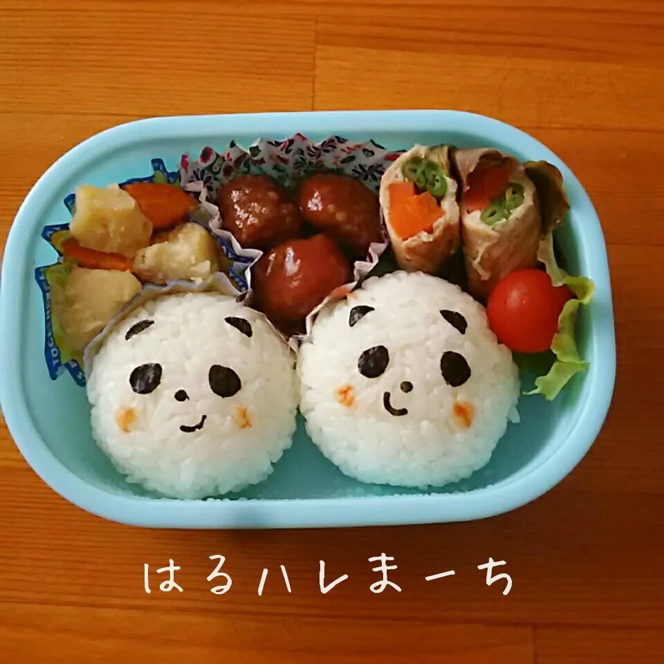 Snapdishの料理写真:年少さんお弁当☆44日目☆ふたごパンダ|桂華-kei-さん