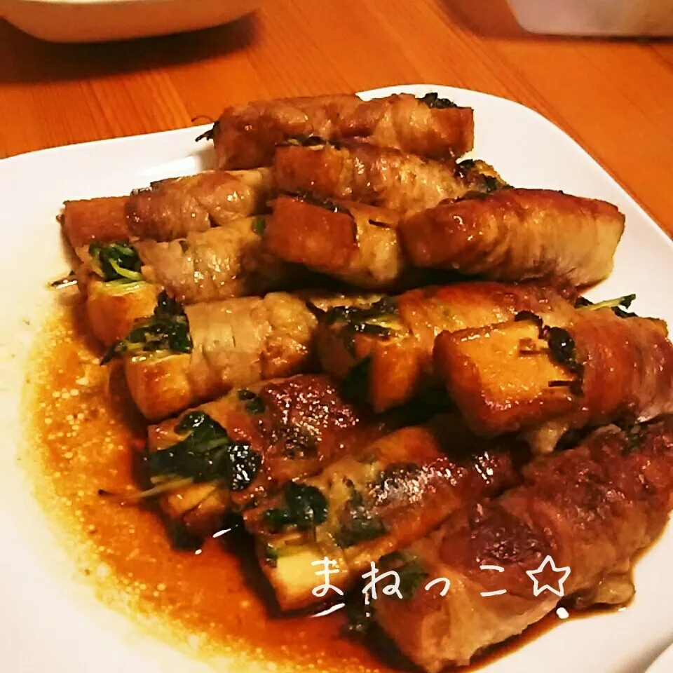 naoko♪さんの厚揚げと豆苗の肉巻き|桂華-kei-さん