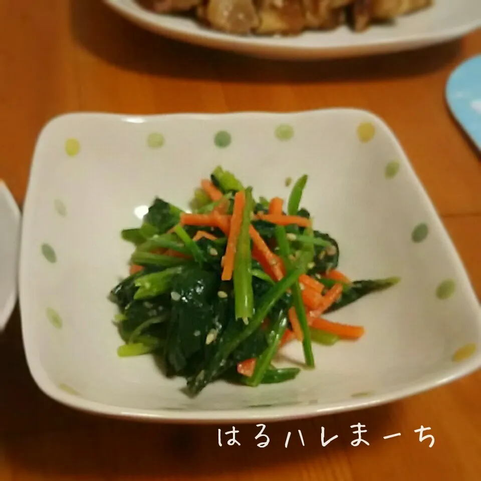 Snapdishの料理写真:ほうれん草のゴマポン和え|桂華-kei-さん