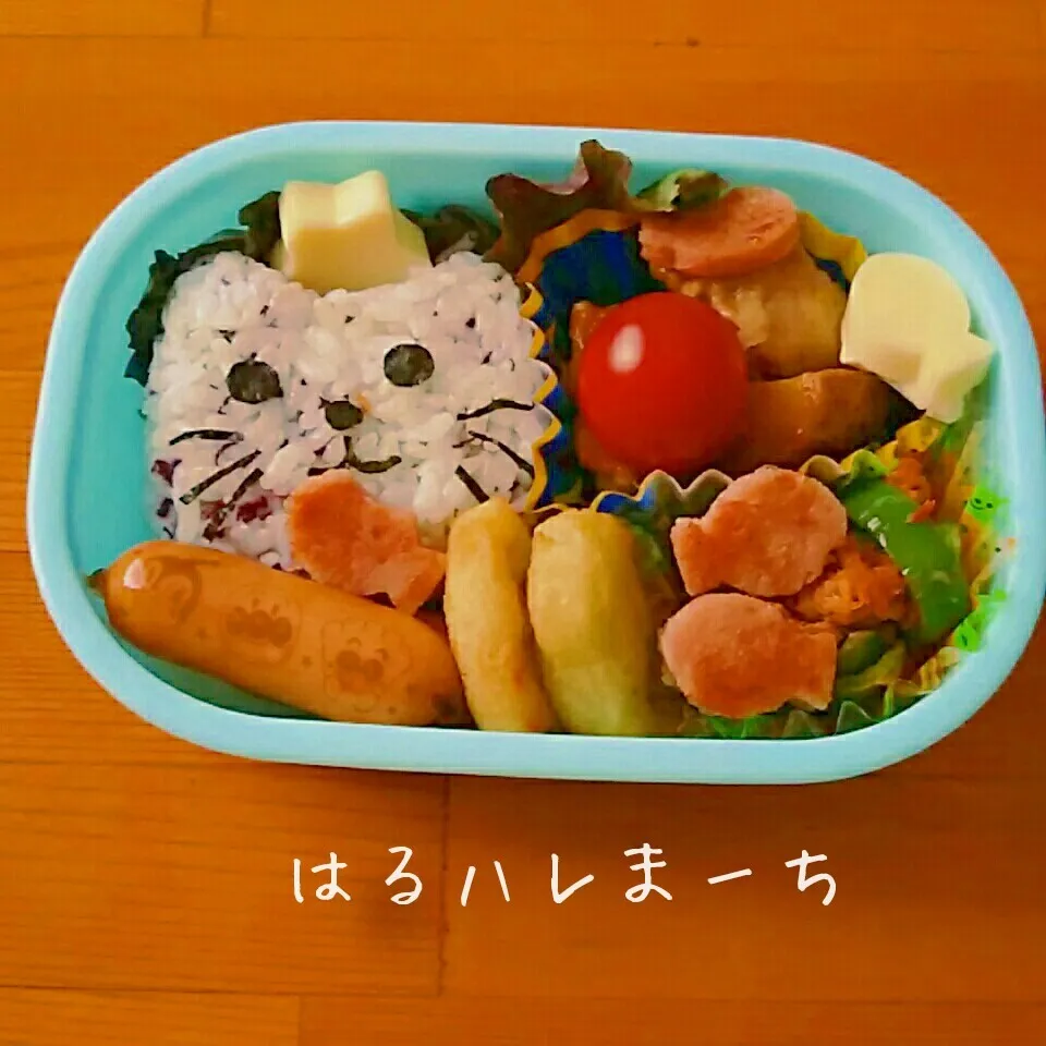 Snapdishの料理写真:年少さんお弁当☆6日目☆ネコとお魚いっぱい|桂華-kei-さん