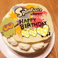 Snapdishの料理写真:スプラトゥーン バースデーケーキ|りえぽんさん