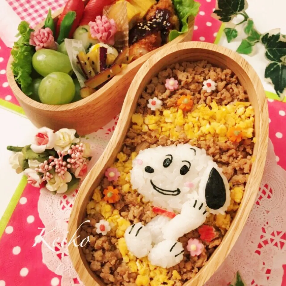スヌーピーのそぼろ弁当🌸|恵子❤️さん
