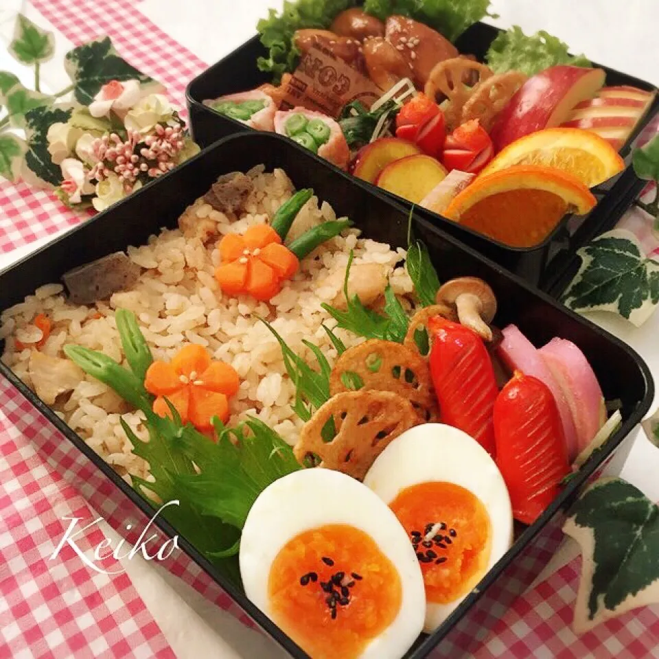 炊き込みご飯&半熟卵弁当.。.:*☆|恵子❤️さん