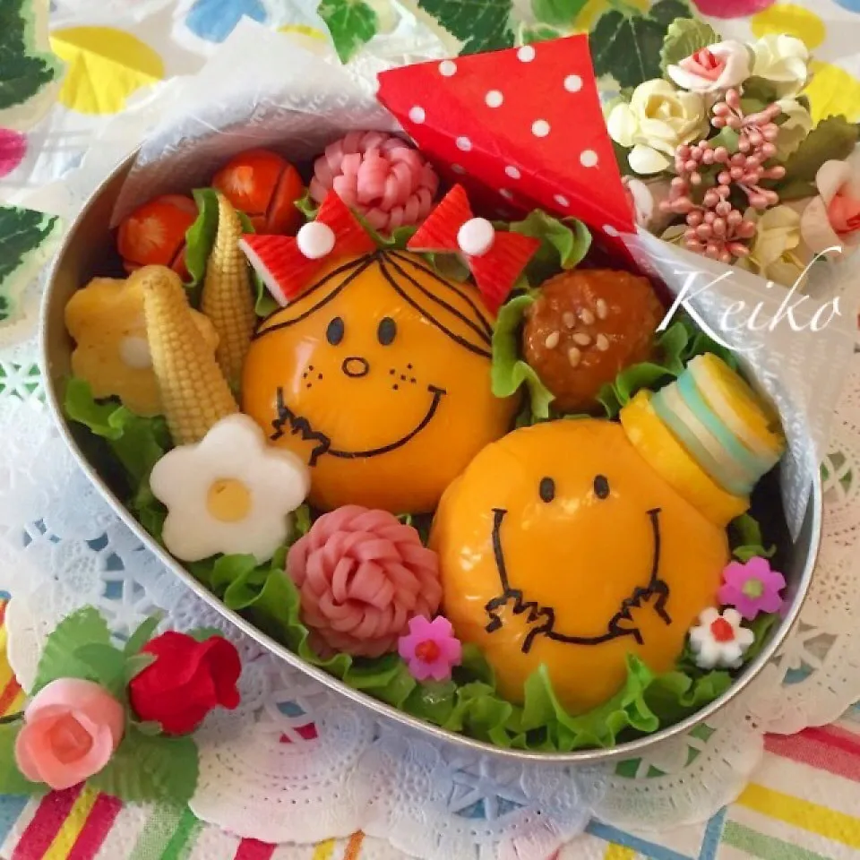 Mr. Men Little Miss♡チーズオムライス弁当|恵子❤️さん