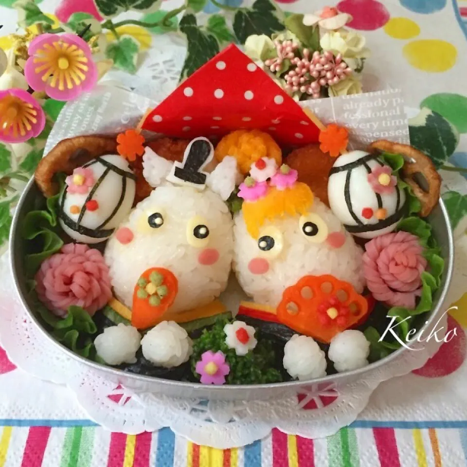 ムーミン&フローレンの雛祭り弁当.。.:*♡|恵子❤️さん