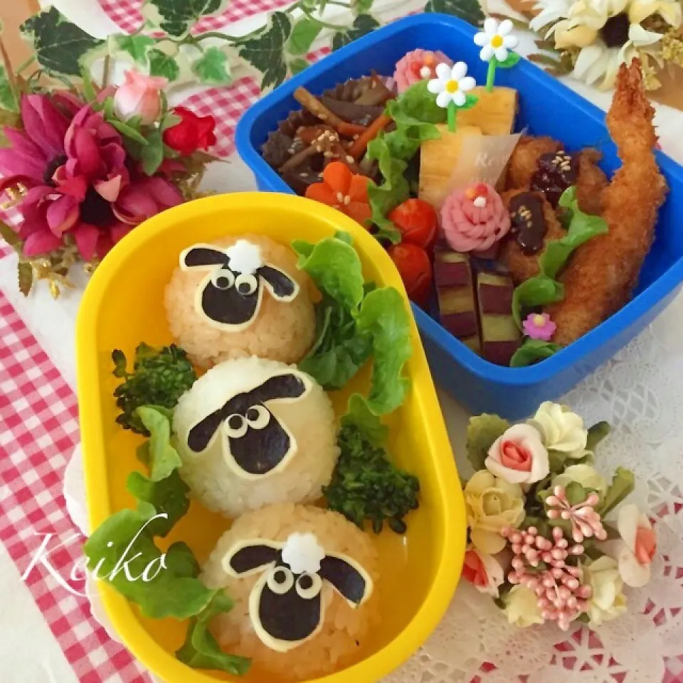 焼き肉のたれおにぎりで♡ひつじのショーン弁当|恵子❤️さん