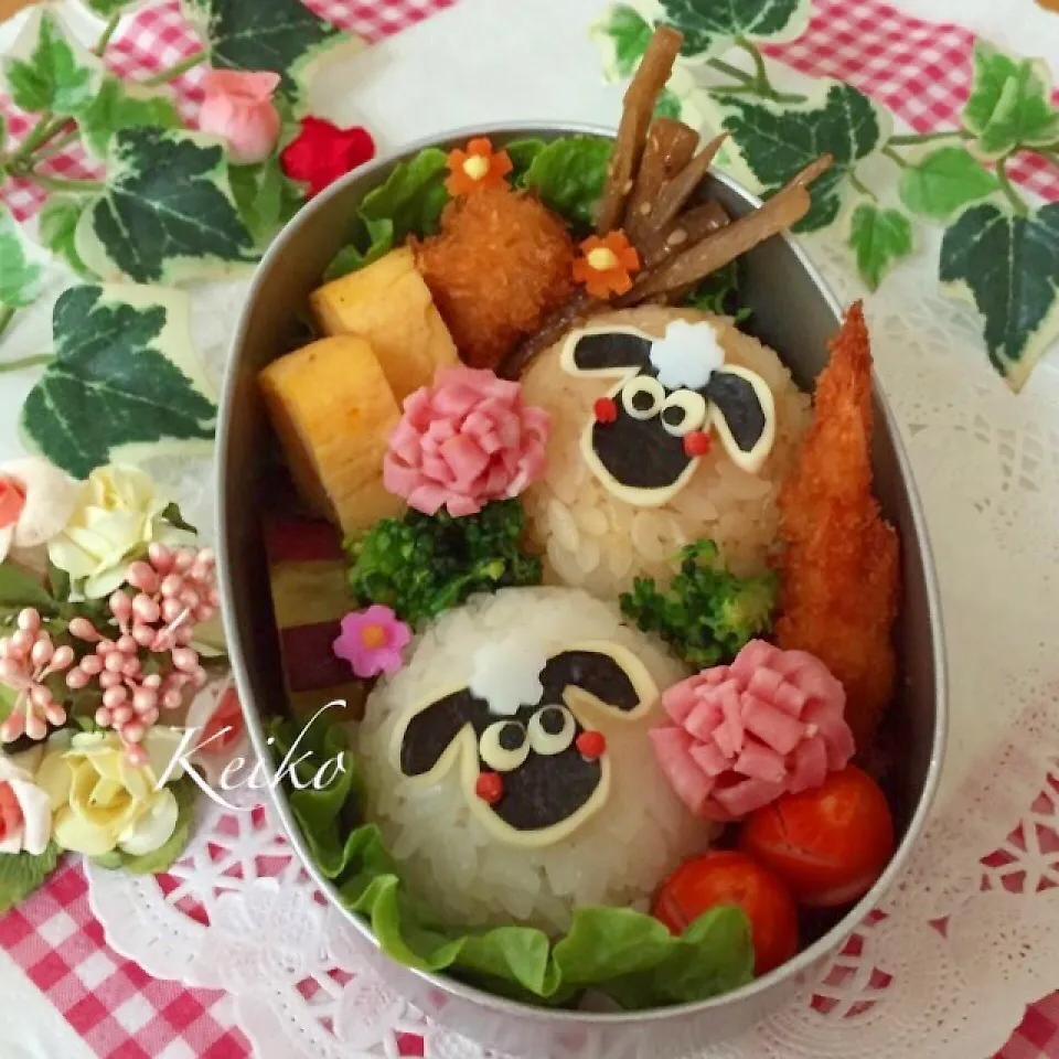 Snapdishの料理写真:焼き肉のたれおにぎりで♡ひつじのショーン弁当|恵子❤️さん