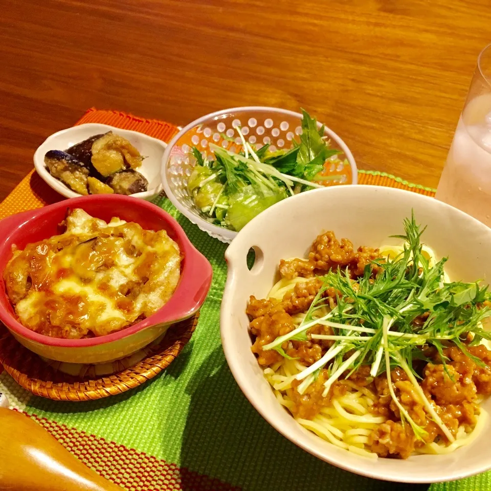 冷やし坦々麺&カレーポテトグラタン|ponyo-kokeshiさん