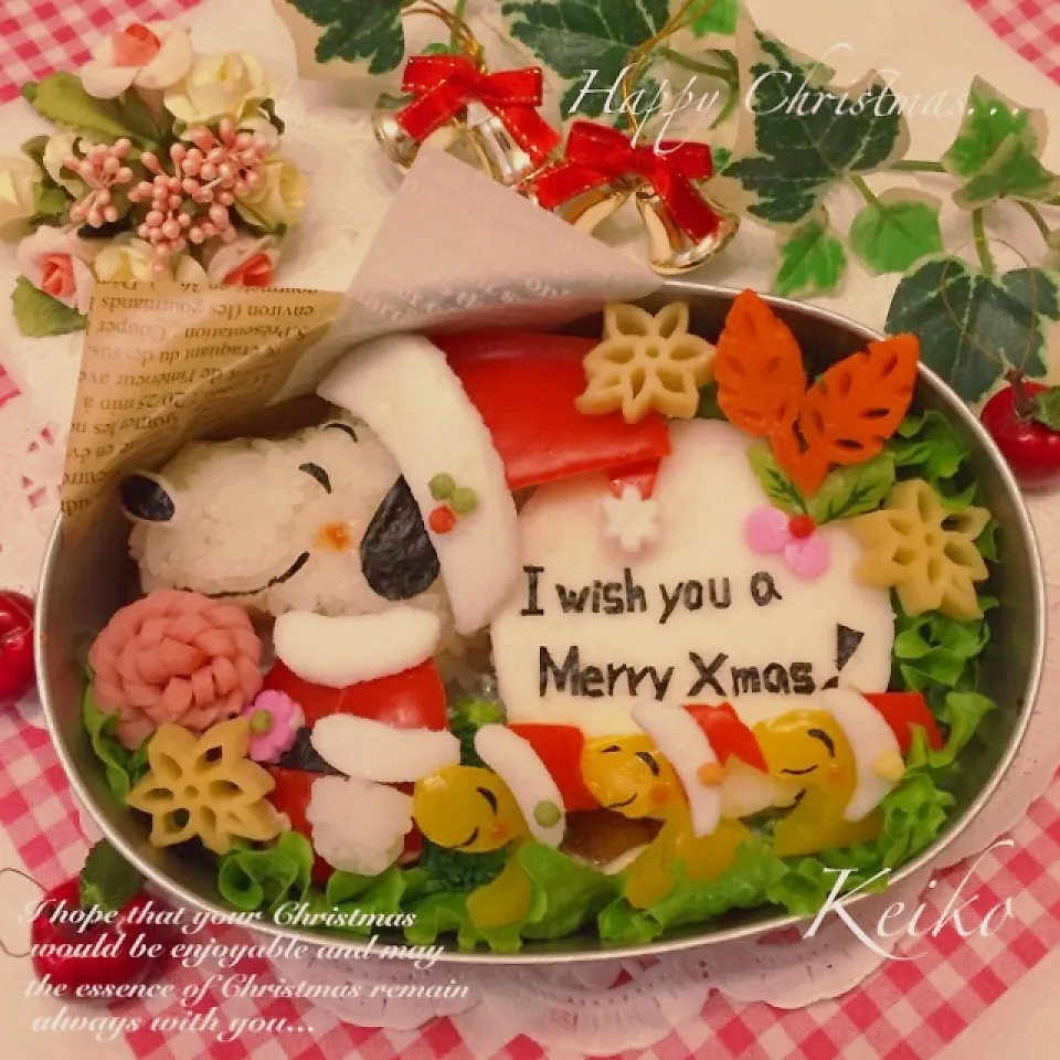 スヌーピーサンタのXmas弁当.｡.:*☆|恵子❤️さん