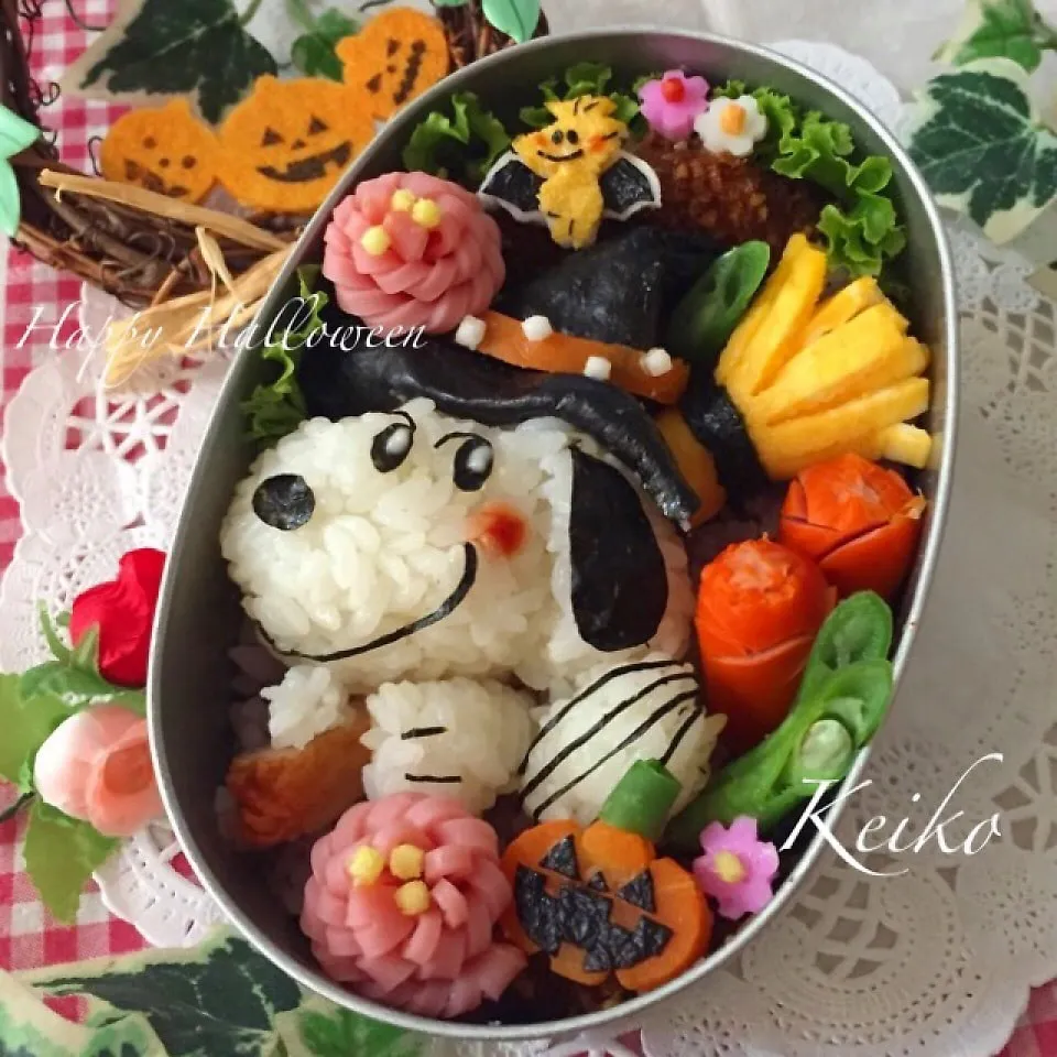 魔法のホウキに乗って｡.:*☆スヌーピーのハロウィン弁当|恵子❤️さん