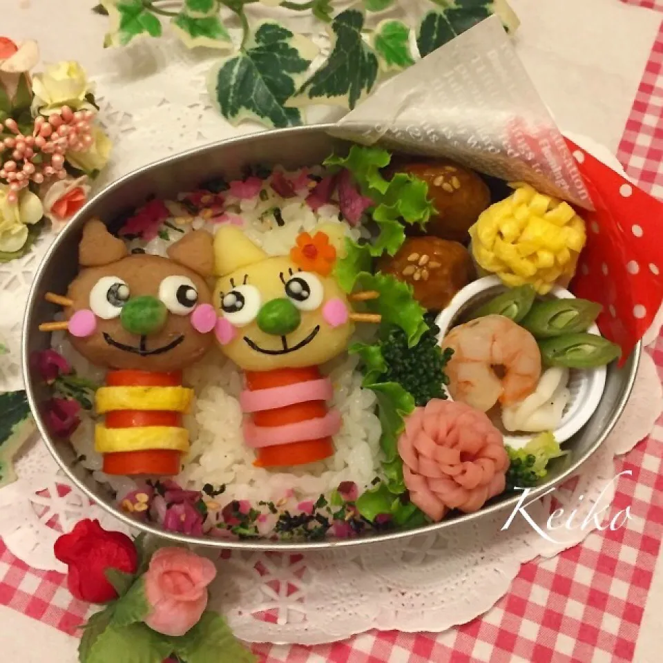 赤ウインナーのラブラブねこちゃんズ♡弁当|恵子❤️さん