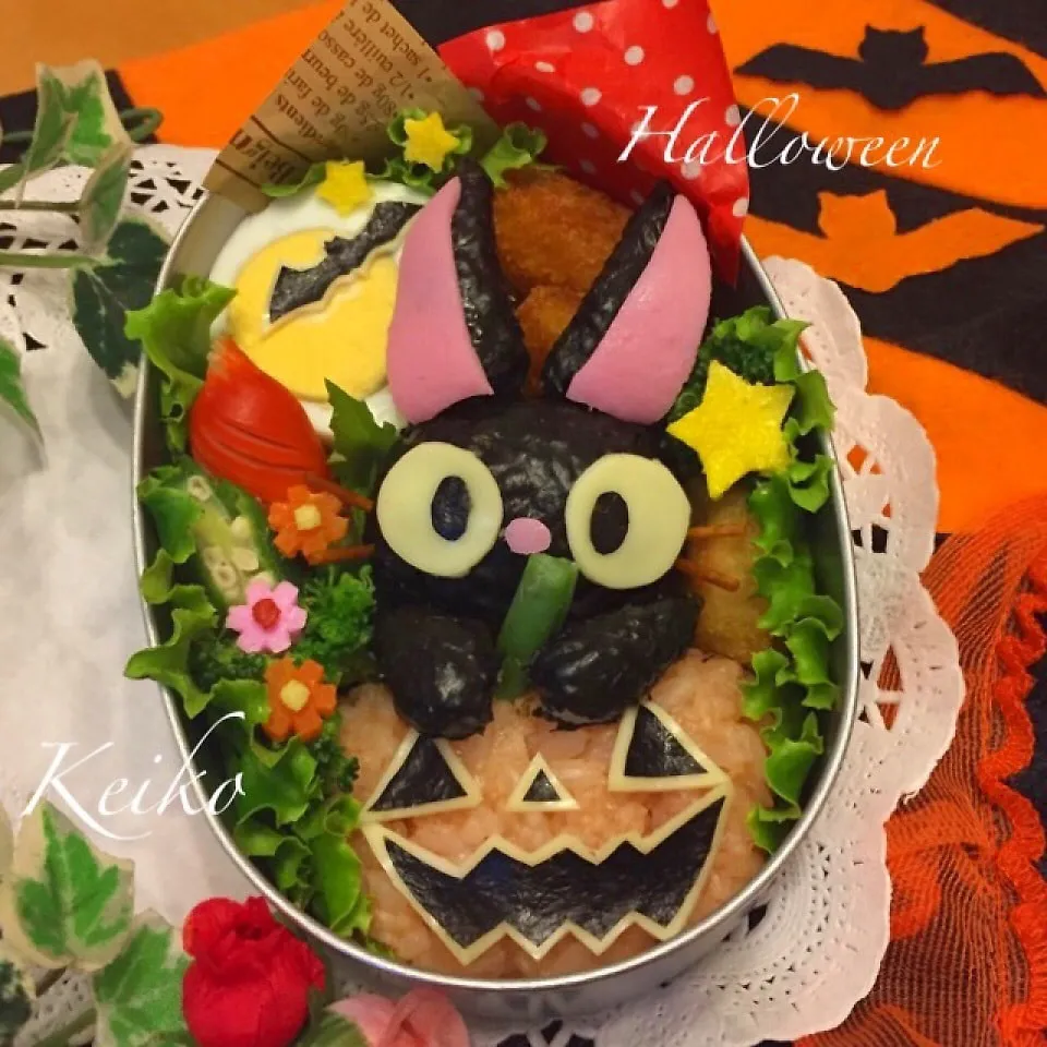 Snapdishの料理写真:ジジとかぼちゃオバケのハロウィン弁当☆|恵子❤️さん