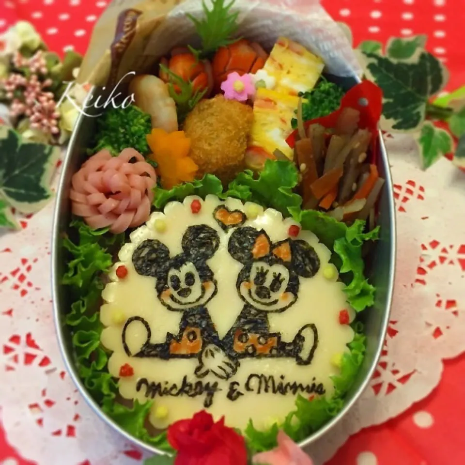 落書き風♡ミッキー&ミニー弁当|恵子❤️さん