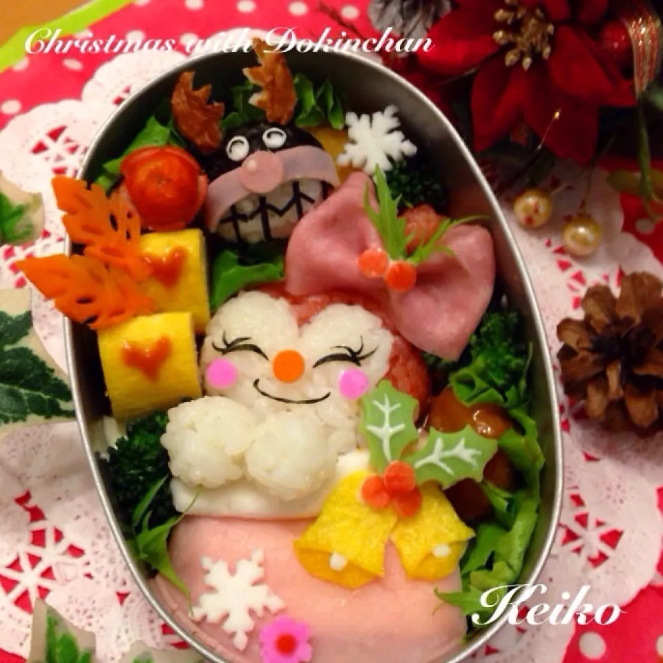 Xmasが楽しみな♡靴下に入っちゃったドキンちゃん弁当|恵子❤️さん