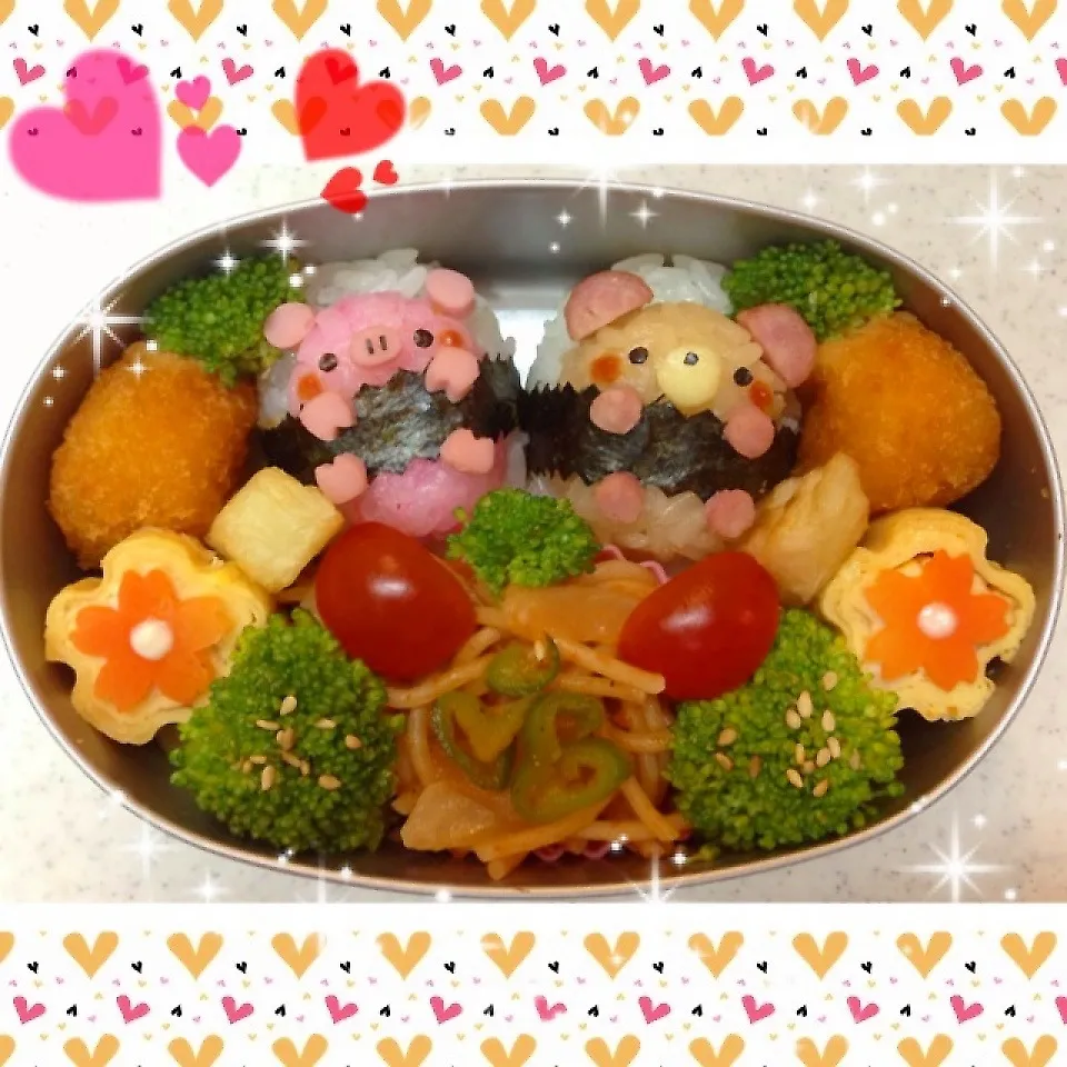 Snapdishの料理写真:ぶたさん弁当♡|恵子❤️さん