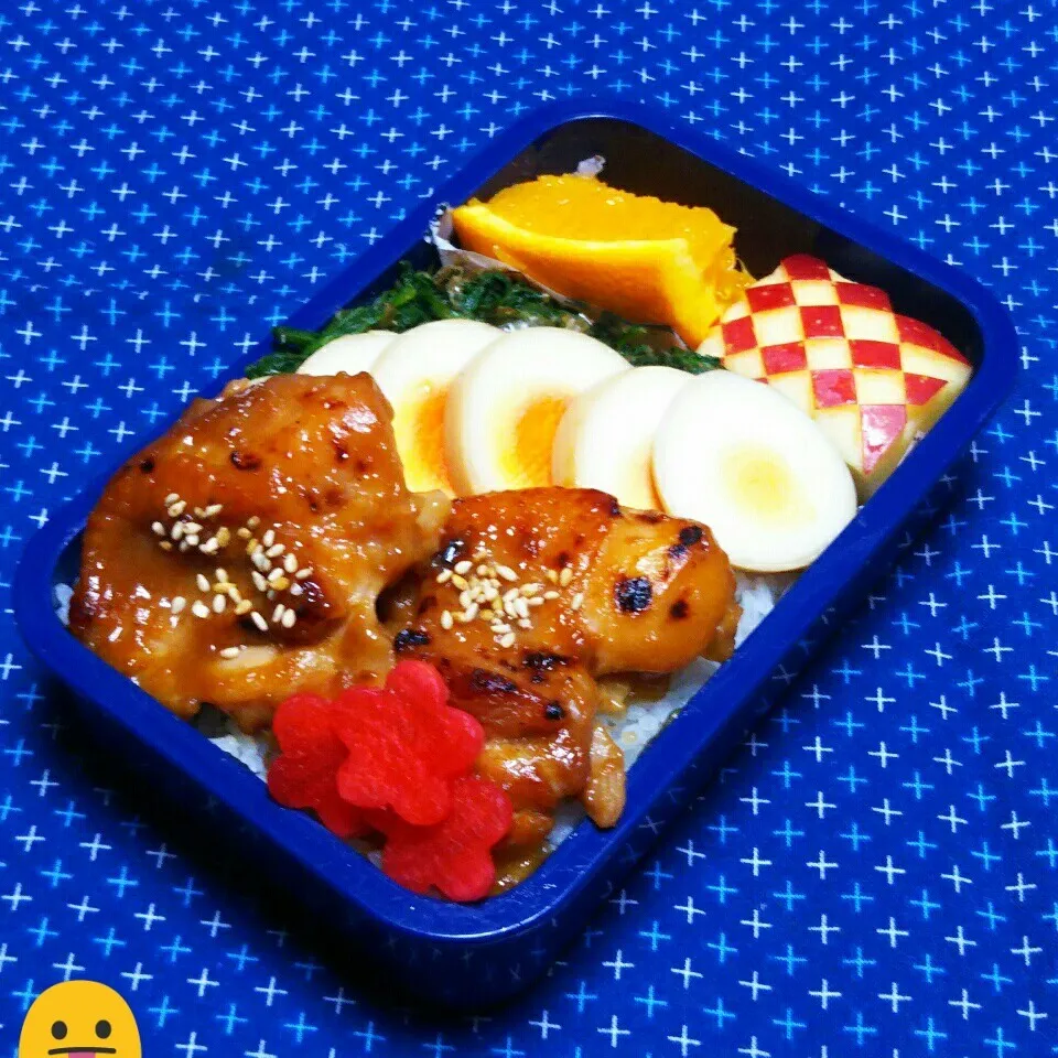 息子のお弁当(リク、鶏の照り焼き‼のっけ弁😬)|かあたん(元ポップン)さん