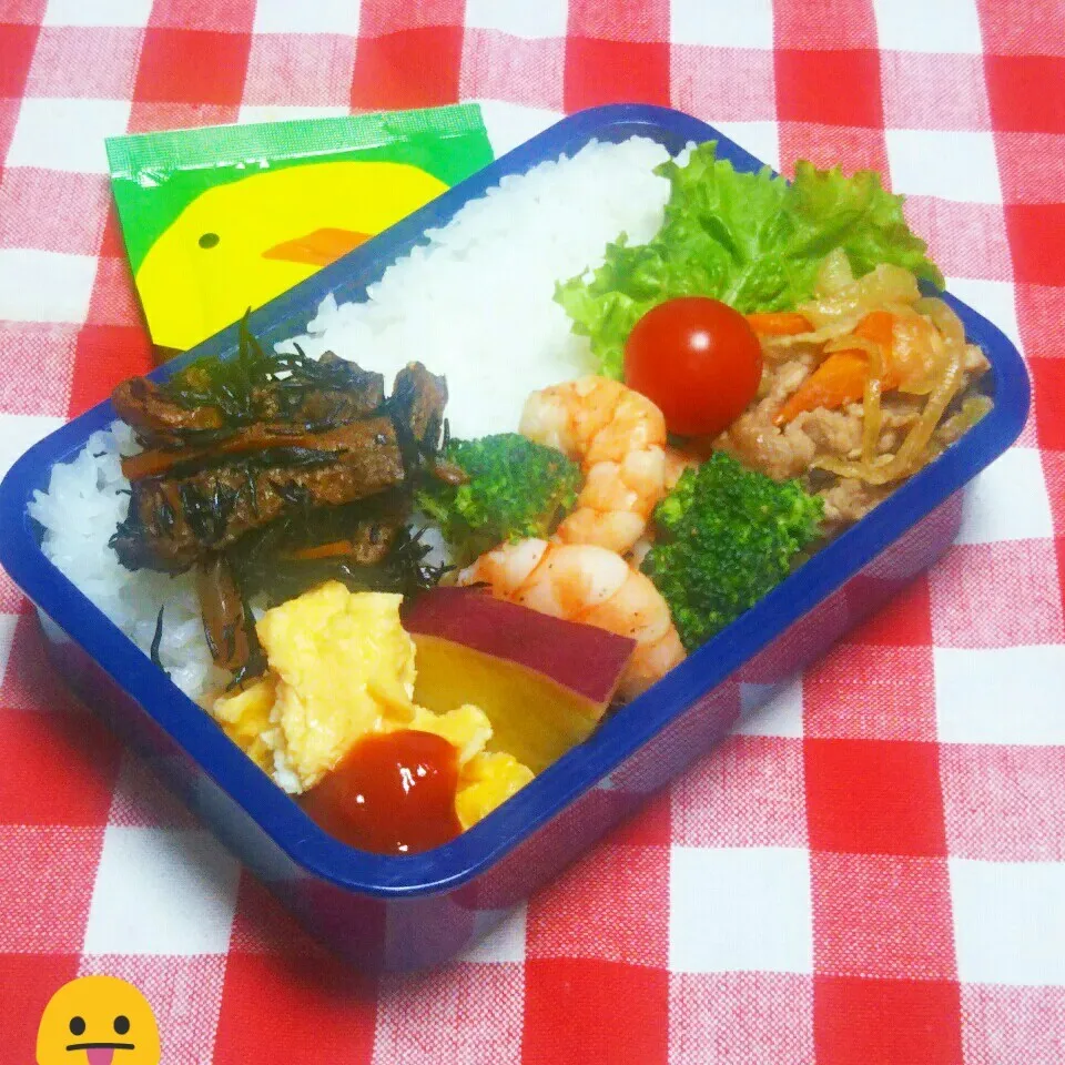 息子のお弁当(リク無し、冷蔵庫にある物で😬)|かあたん(元ポップン)さん