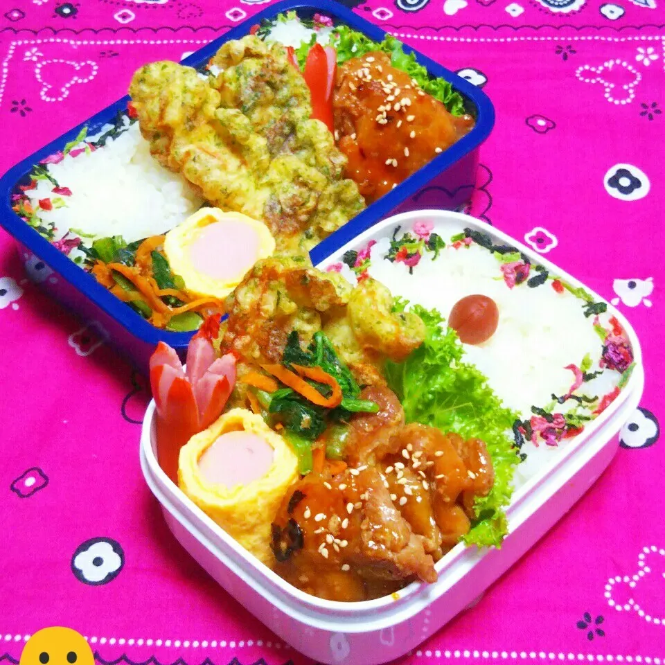 息子のお弁当(リク、竹輪の磯辺揚げ😛)|かあたん(元ポップン)さん