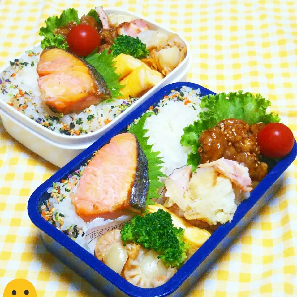 息子のお弁当(リク帆立のソテー&鮭😙)|かあたん(元ポップン)さん