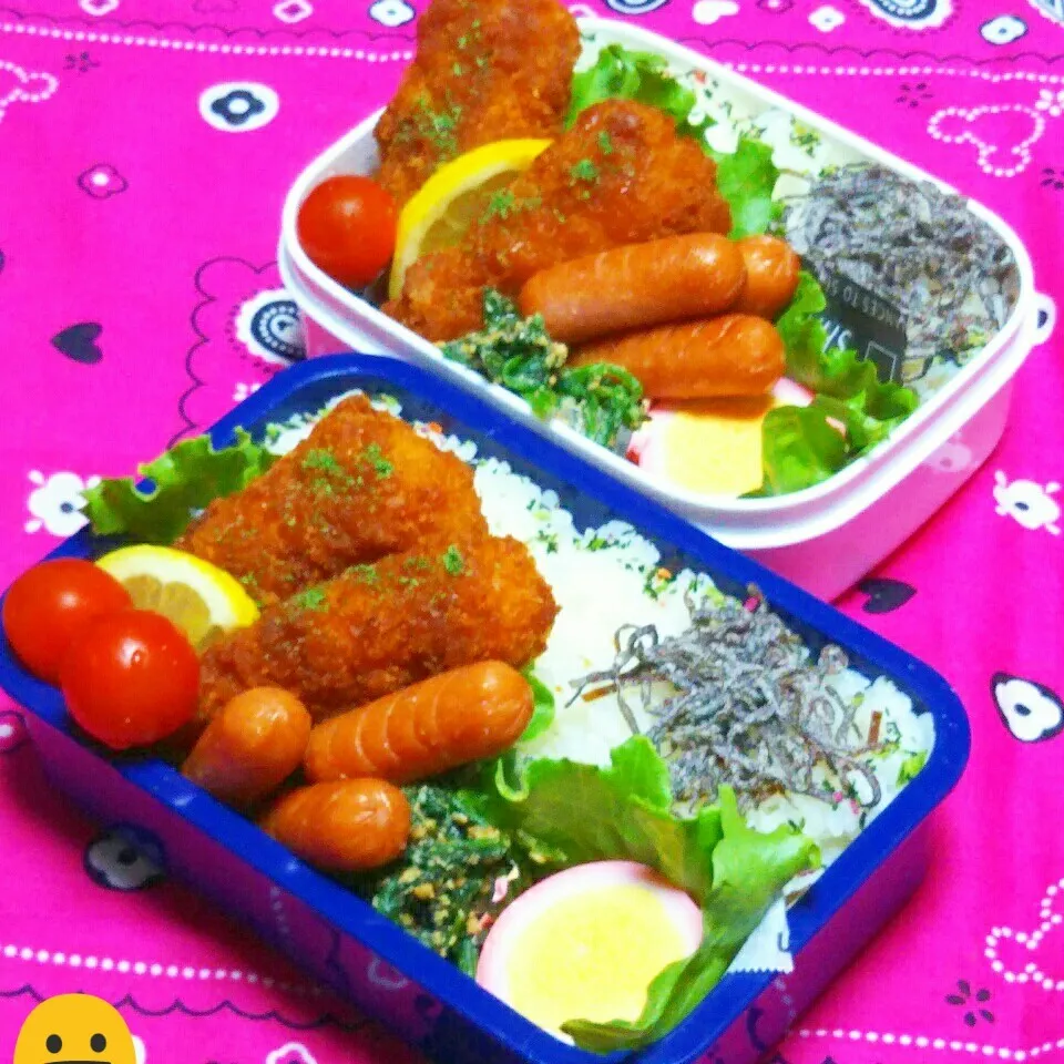 息子のお弁当(強制～串抜いた串かつ😀)|かあたん(元ポップン)さん