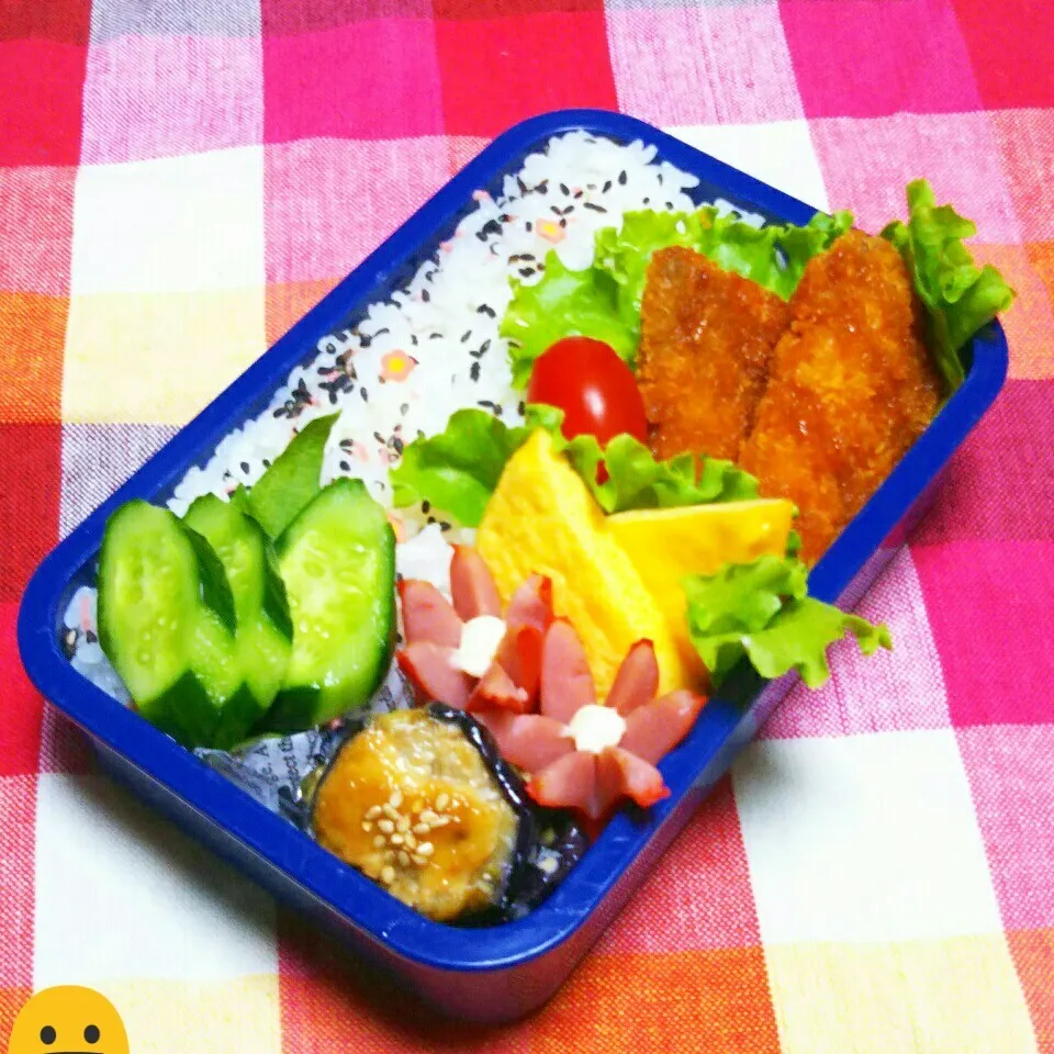 息子のお弁当(強制～茄子の味噌マヨ焼き😀)|かあたん(元ポップン)さん