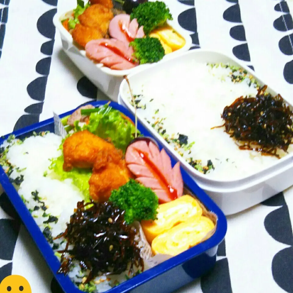 息子のお弁当(リク、海苔巻き唐揚げ←見えない😅)|かあたん(元ポップン)さん