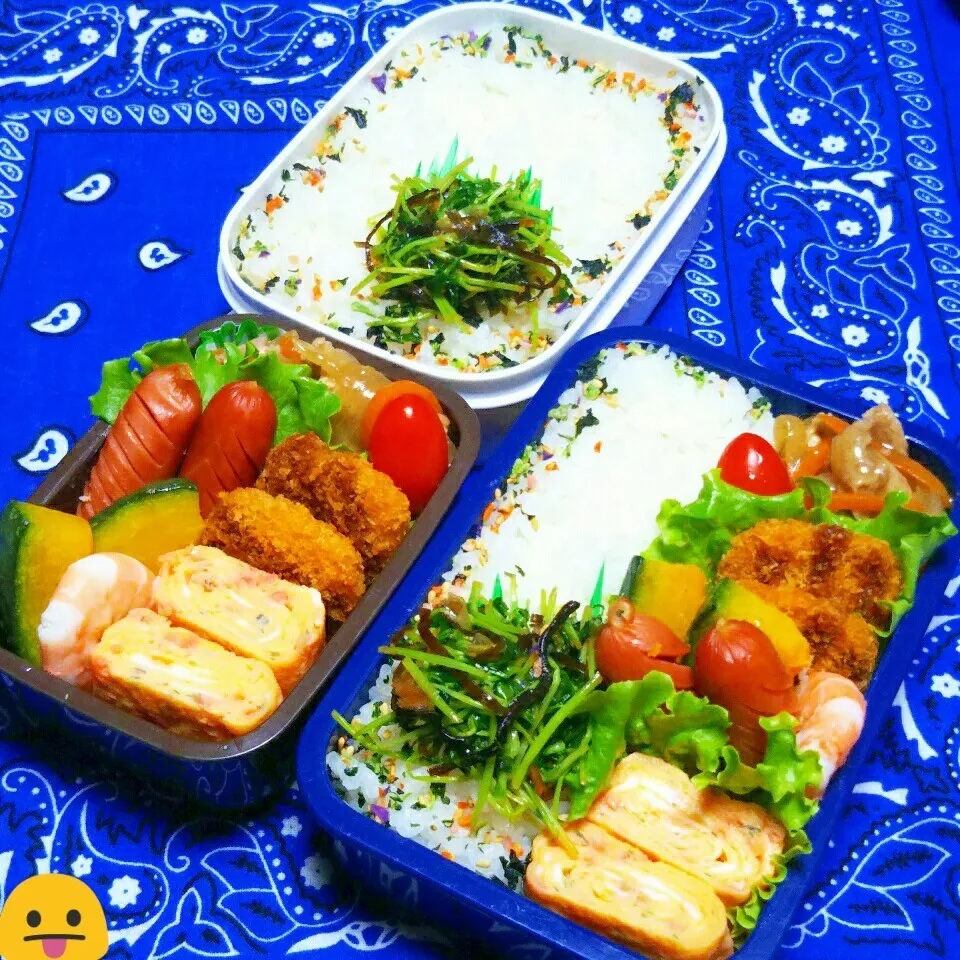 息子のお弁当(リク生姜焼き、強制～冷蔵庫にある物で😶)|かあたん(元ポップン)さん