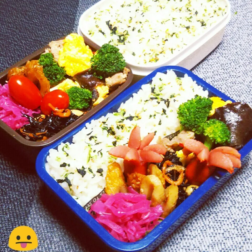 息子のお弁当(リク、リーフレタス入れないで😦)|かあたん(元ポップン)さん