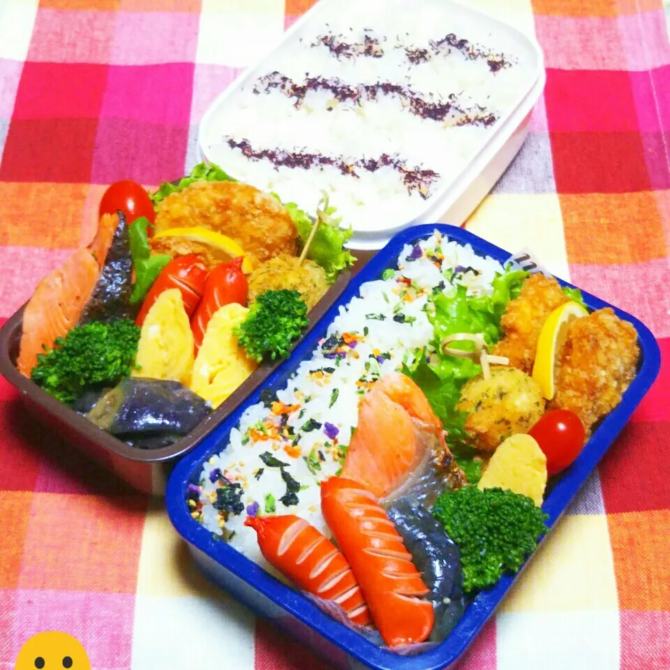 息子のお弁当(リク無し、強制～鉄火茄子😀)|かあたん(元ポップン)さん