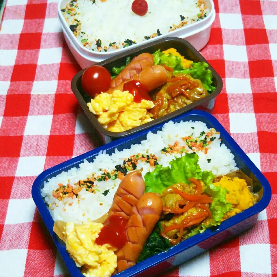 息子のお弁当(リク無し、いつもながらの冷蔵庫にある物で😀)|かあたん(元ポップン)さん