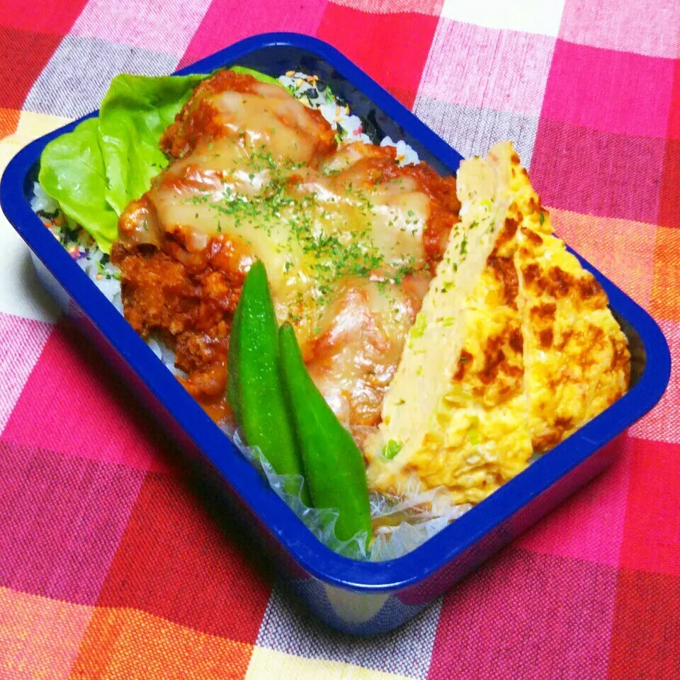 Snapdishの料理写真:息子のお弁当(のっけ弁)|かあたん(元ポップン)さん