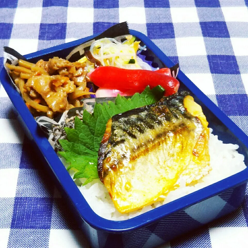 Snapdishの料理写真:息子のお弁当(半分のっけ弁)|かあたん(元ポップン)さん