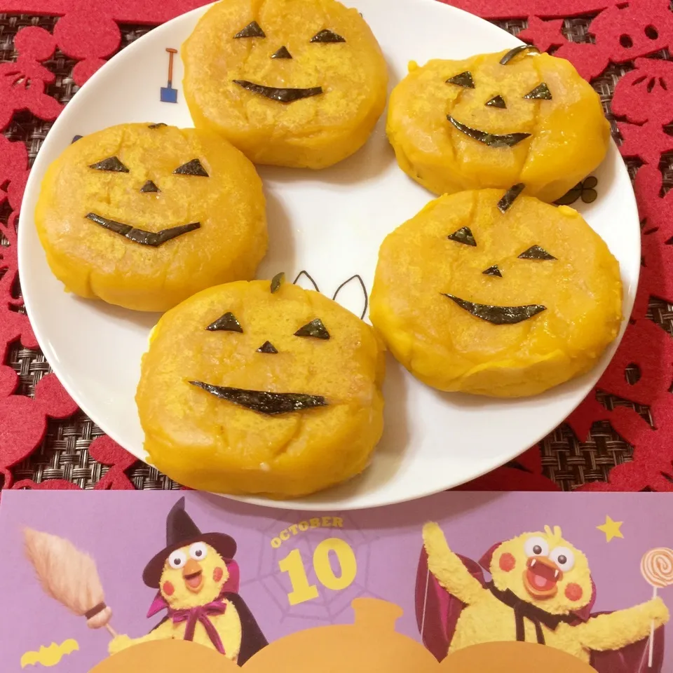 Snapdishの料理写真:ハロウィンに♬🎃かぼちゃチーズもち（╹◡╹）|♡Hiromi Shimatani♡さん