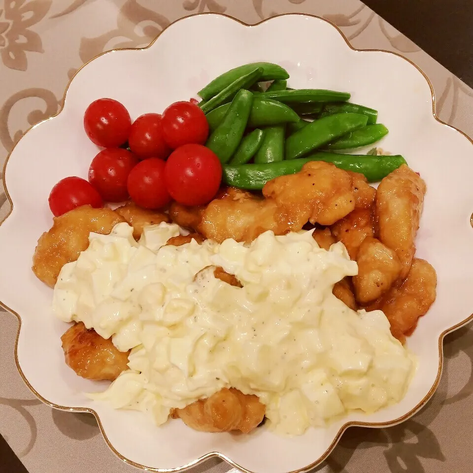 Snapdishの料理写真:鶏むね肉のタルタルがけ～|kayononさん