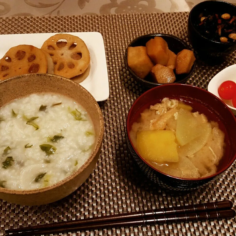 Snapdishの料理写真:我が家の晩ご飯 七草粥～✨✨|kayononさん