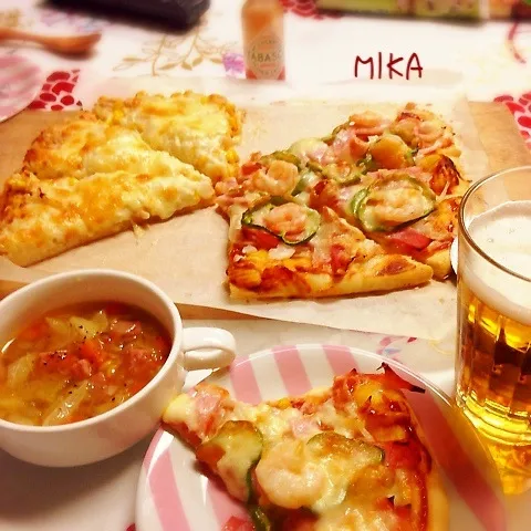 簡単ピザ生地でBIGなPIZZA|みかりんさん