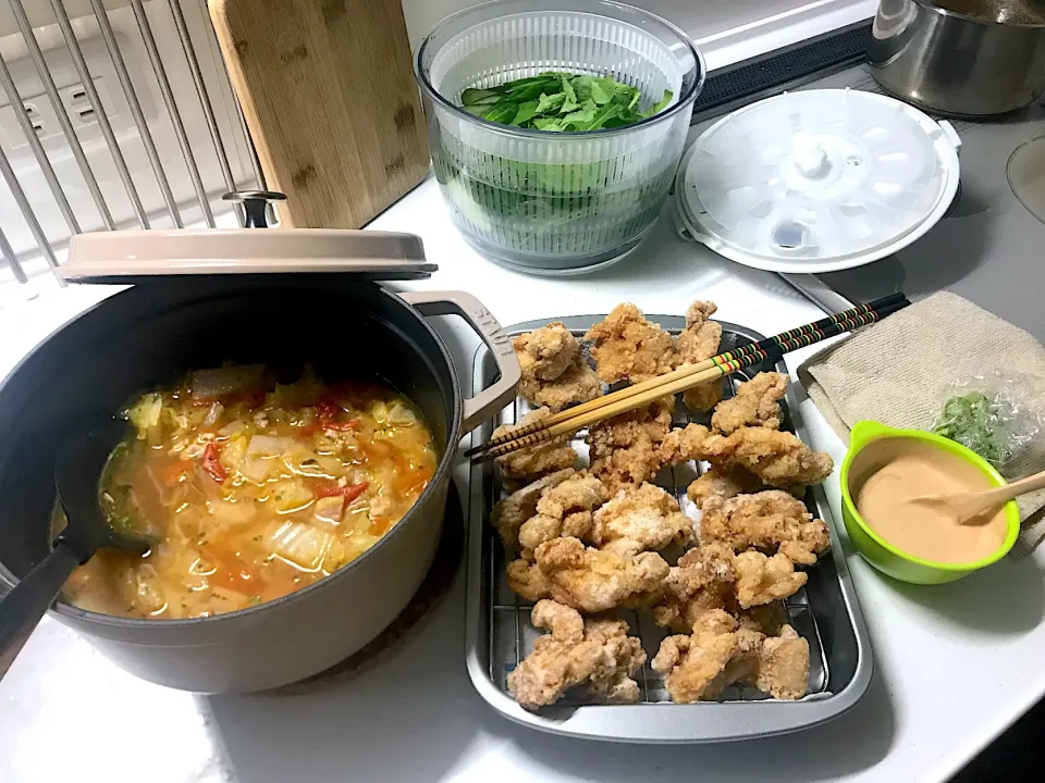 からあげ 白菜とトマトのスープ|ようさんさん