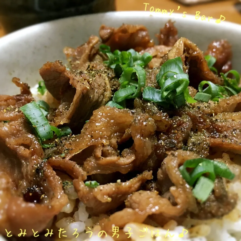 山椒✖︎七味✖︎鰻のタレ味な焼肉丼〜♪|とみとみたろうの男子ごはん♪さん