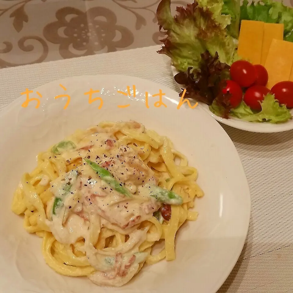 Snapdishの料理写真:豆腐カルボナーラ(*^^*)|kayononさん