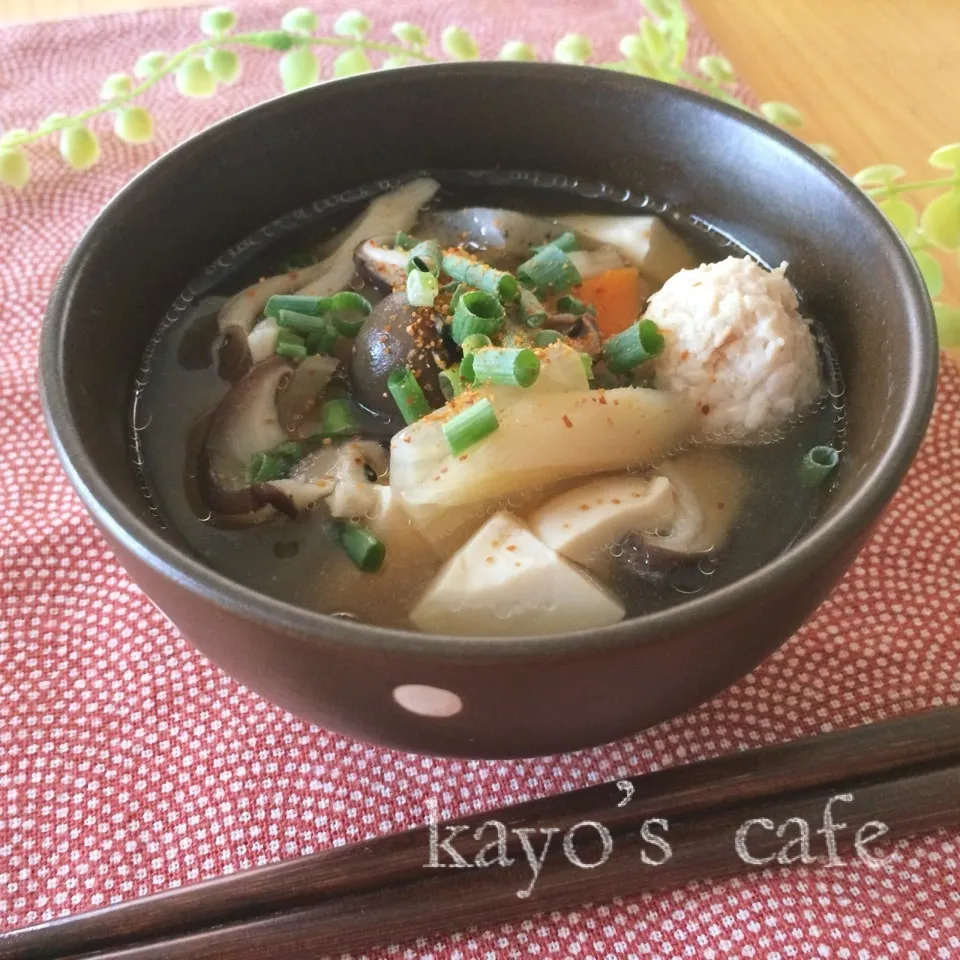 具沢山の鶏団子みそ汁♪|kayopyさん