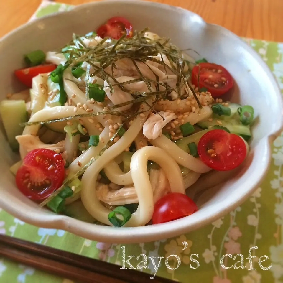 ささみときゅうりの胡麻あえ冷やしうどん♡|kayopyさん