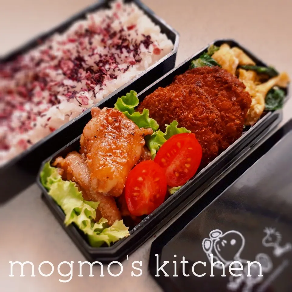 6/11お弁当♪豚こまのチーズ巻き甘辛和え&コロッケ|mogmoさん