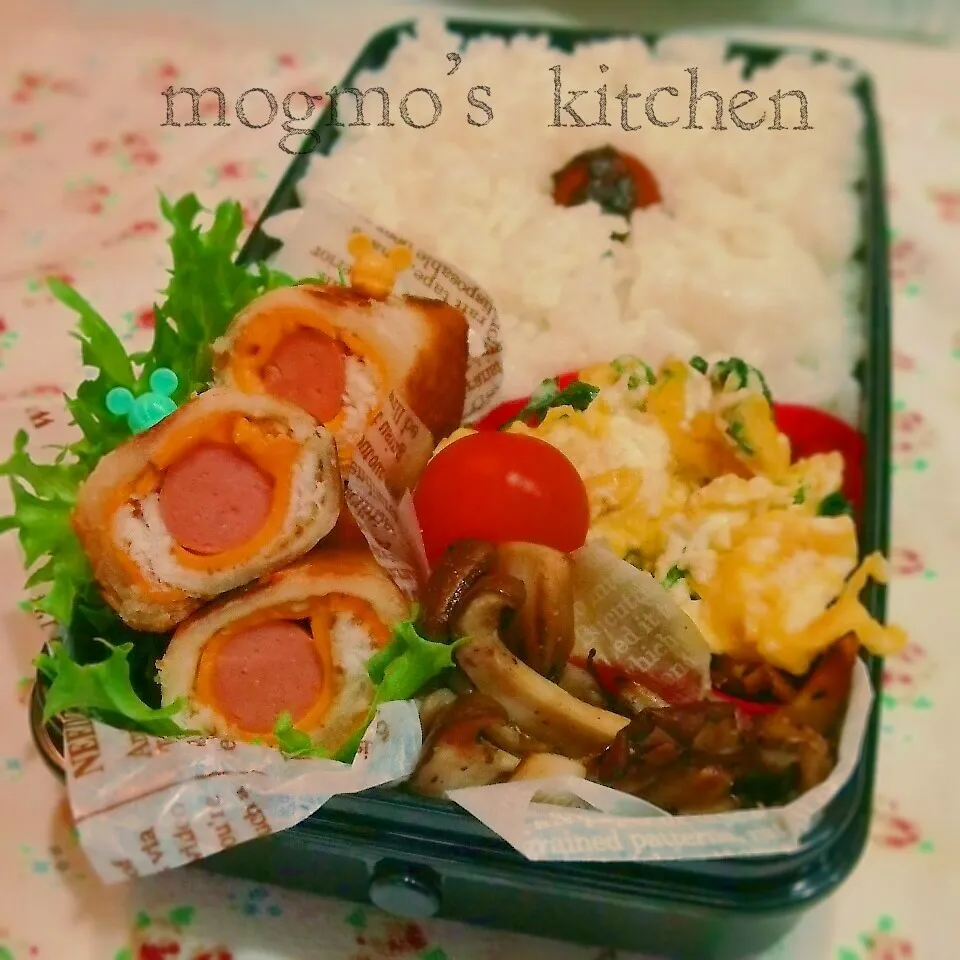 食パンでウィンナーチーズロールカツ♪主人のお弁当|mogmoさん