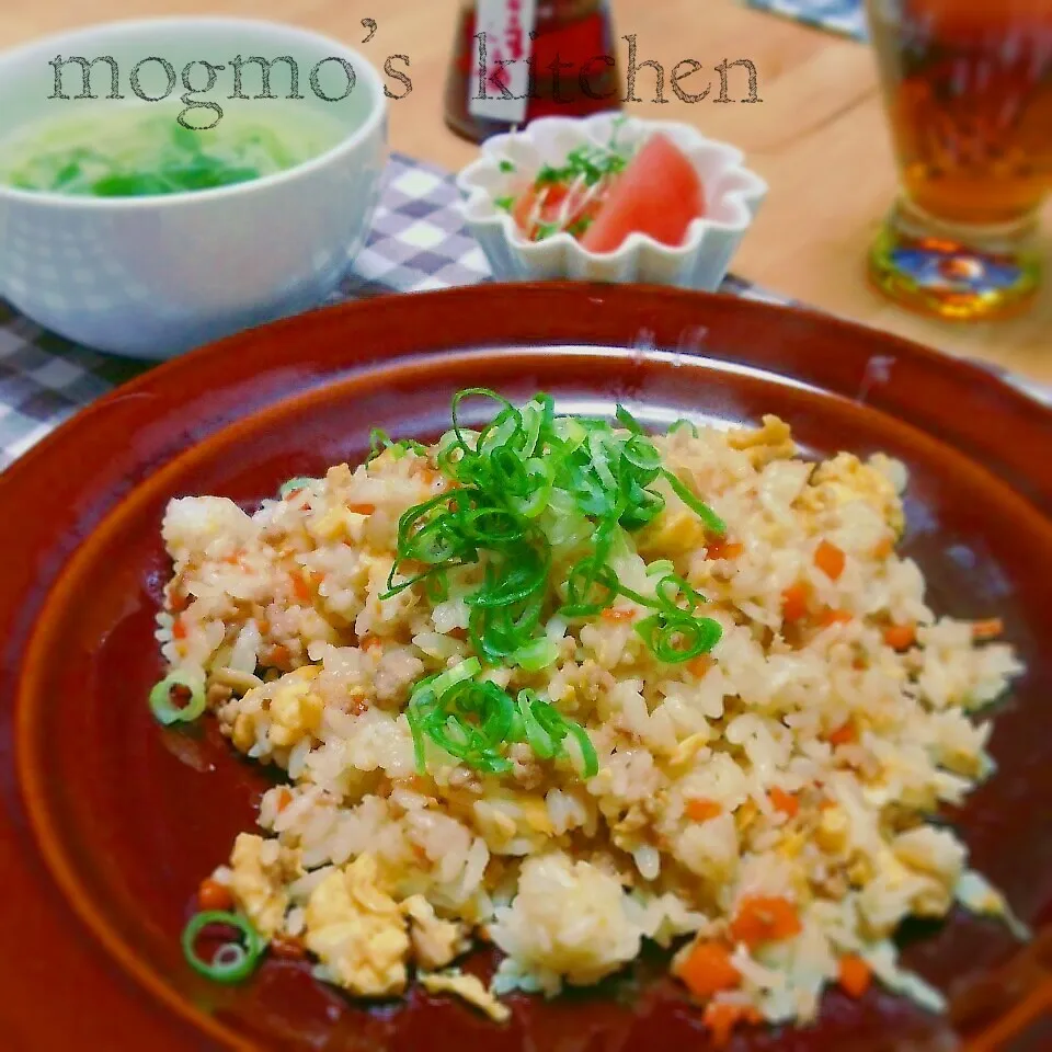 簡単定食♪豚ひき肉炒飯♪今日の晩ご飯|mogmoさん