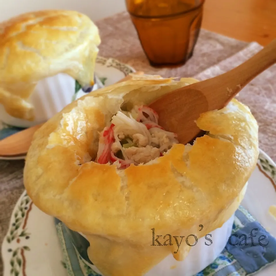 【スープの会】鶏ひき肉とカニのポットパイスープ♪|kayopyさん