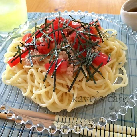 Snapdishの料理写真:トマトとツナの冷製パスタ|kayopyさん