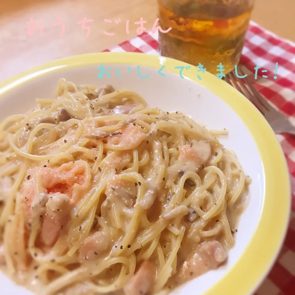 きのことたらこの豆乳パスタ⭐️|kaokaoさん