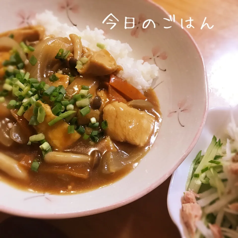 和風カレー丼、ツナサラダ⭐︎|kaokaoさん