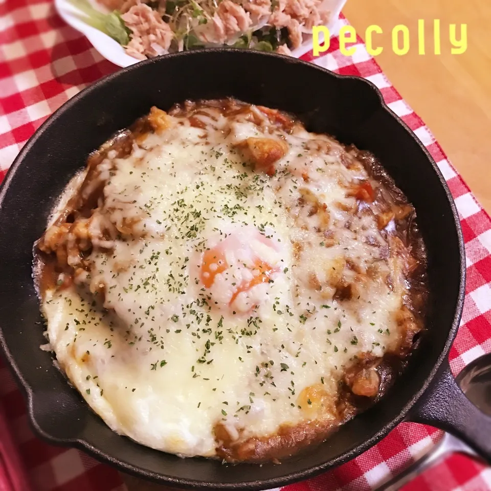 焼きカレー、ツナと新玉ねぎのサラダ⭐︎|kaokaoさん